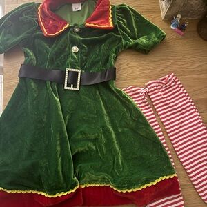 Green and Red Elf Costume for Kids